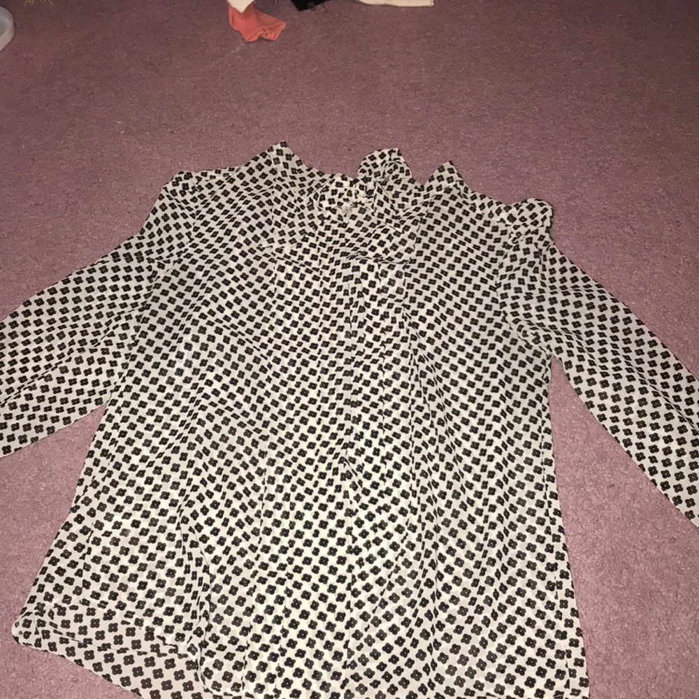 The Loft tie neck button down